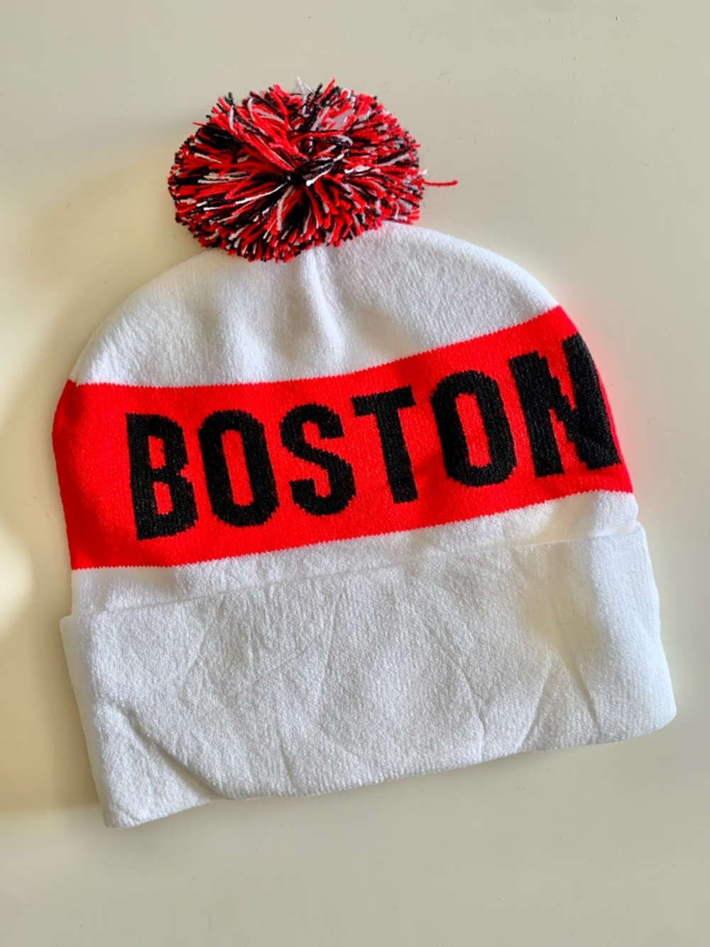 Impossible Foods Beanie Limited Edition Boston Themed Winter Hat Red White